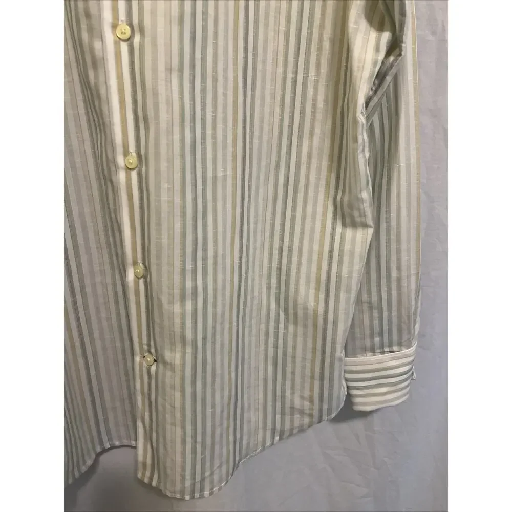 Banana Republic Shirt Mens Lg Striped Long Sleeve Button Up Slim Fit 16-16 1/2